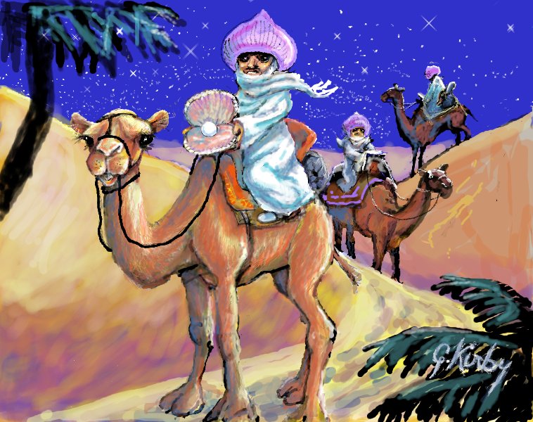 A caravan of camels bearing gifts of pearls & wisdom